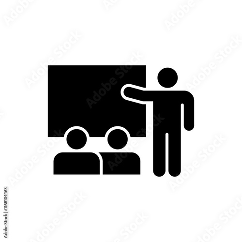 Meeting line icon black set. Containing seminar, business meeting, presentation, interview, conference, assembly, agreement and discussion icons. Solid icon collection. Vector illustration