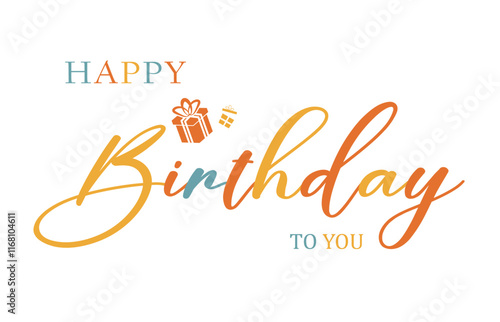 Happy Birthday text card  vector.