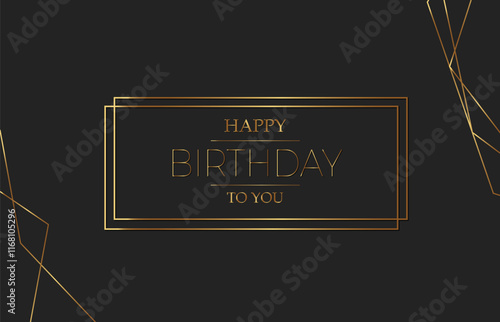 Happy Birthday text card  vector.