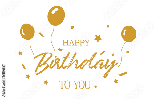 Happy Birthday text card  vector.