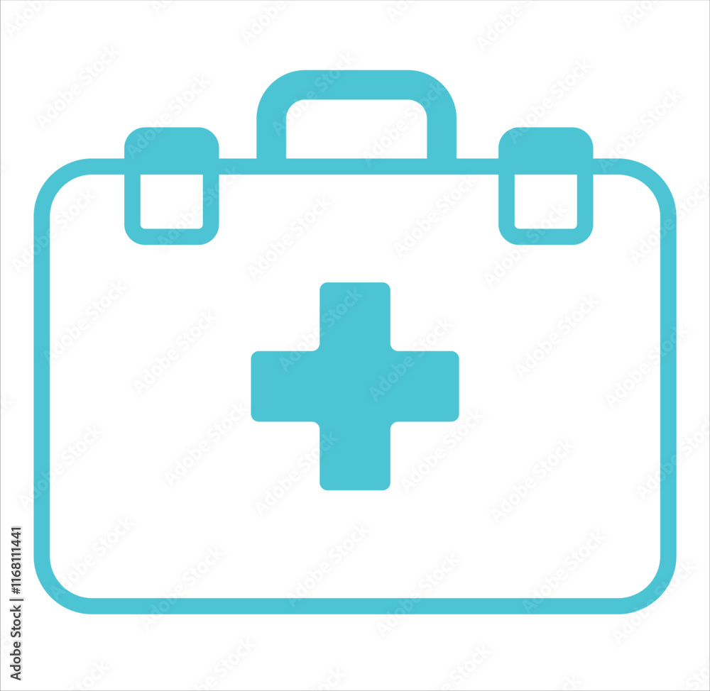 Medical bag Icon Vector Illustration on the white background, Medical emergency equipment, First aid icon. Medical bag Icon Vector Illustration on the white background, Medical emergency equipment, First aid icon.