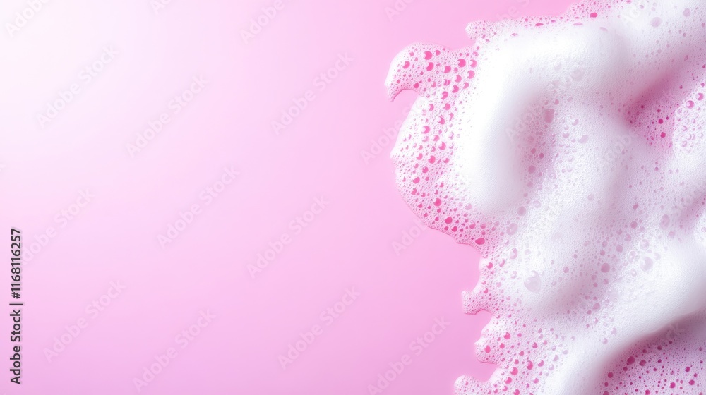 Close-Up of Delicate White Bubbles on a Soothing Pink Background Close-Up of Delicate White Bubbles on a Soothing Pink Background