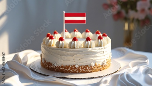 Latvian Alexander Cake with Latvia Flag