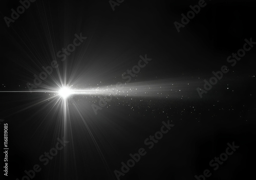 Luminous Celestial Event  A Glimmering Light Beam Across the Dark Void