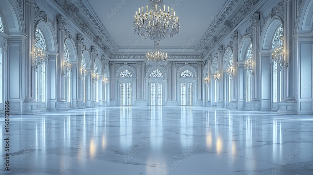 Fototapeta premium Luxurious grand palace ballroom elegant architectural design