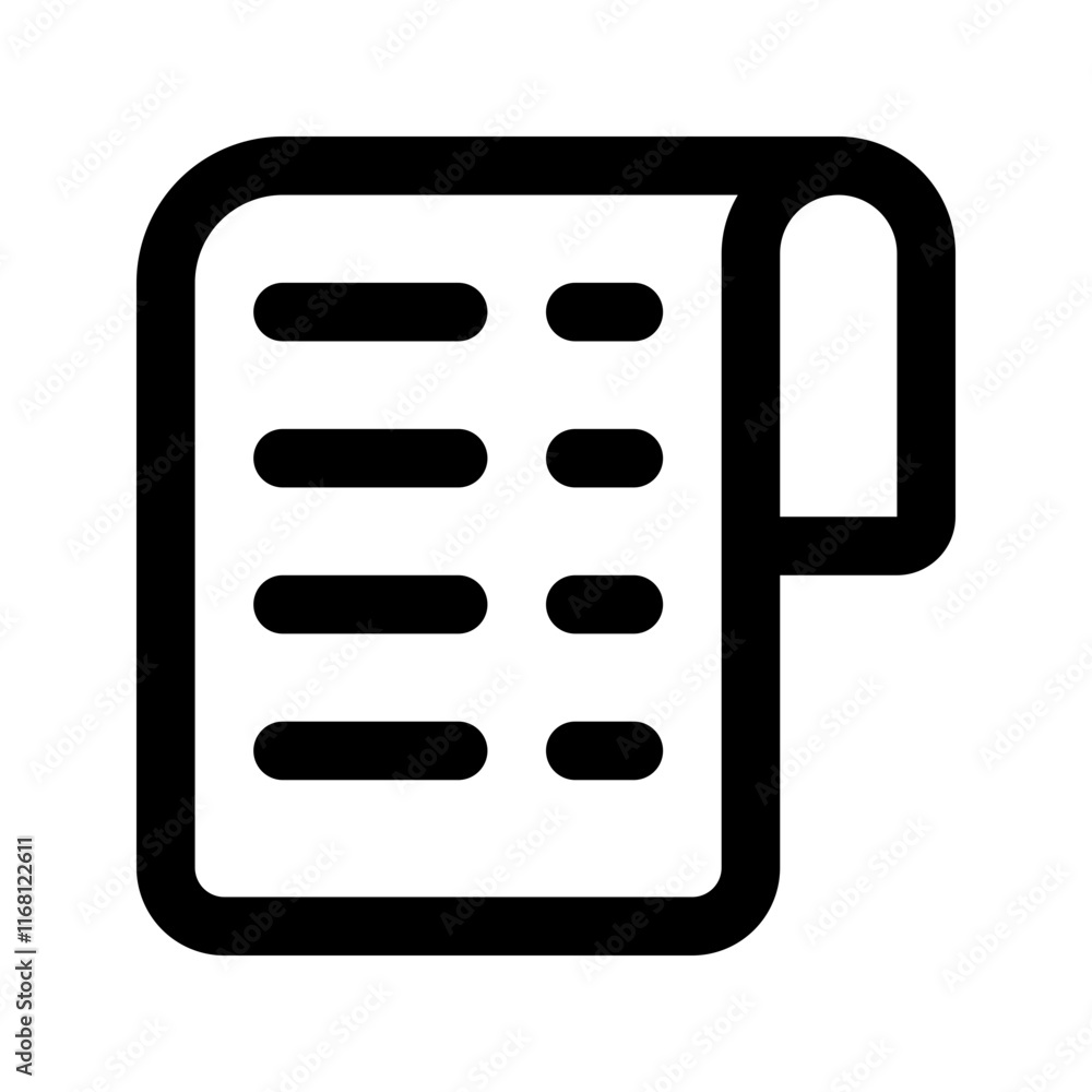 receipt line icon receipt line icon