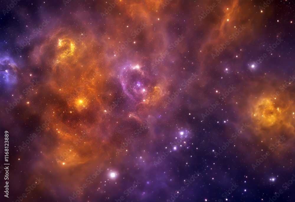 Fototapeta premium nebula textures. stellar fusion orange radiant purple galaxy