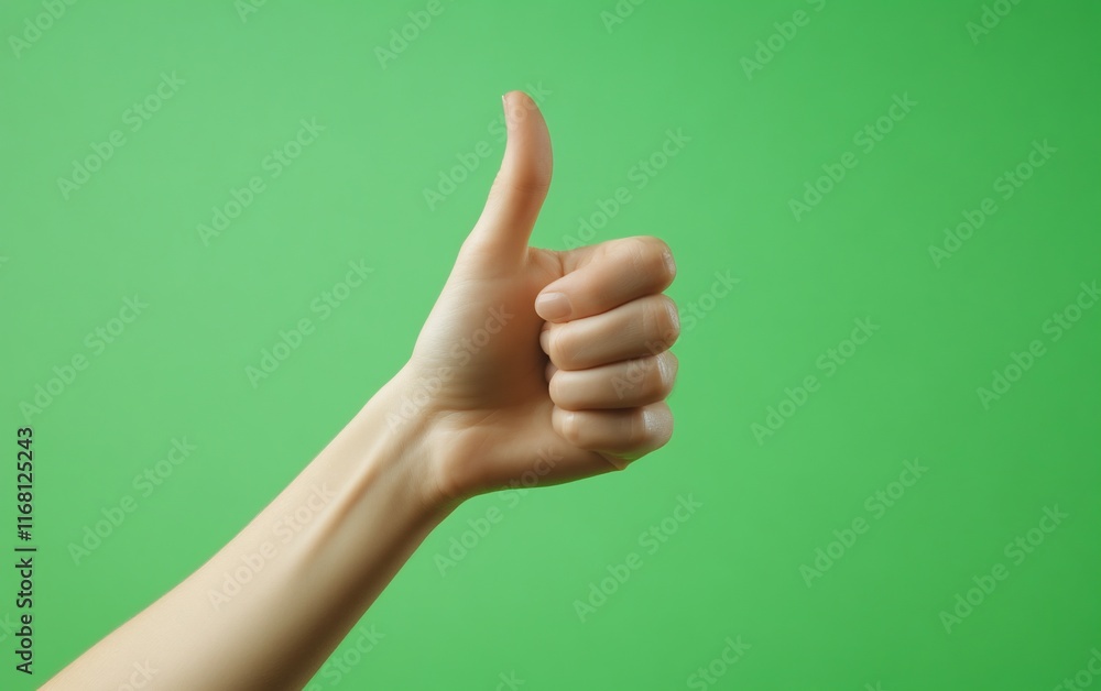 Hand giving thumbs up on a green background. Hand giving thumbs up on a green background.