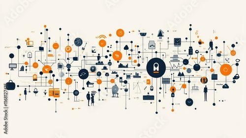 Interconnected Technology and Communication Concepts in a Digital Landscape