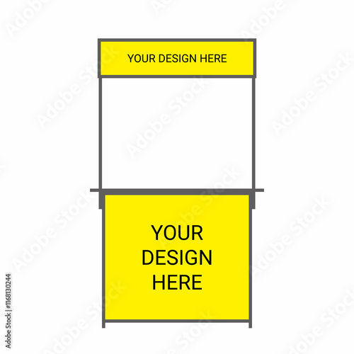 Portable booth front view illustration for business franchise bazaar