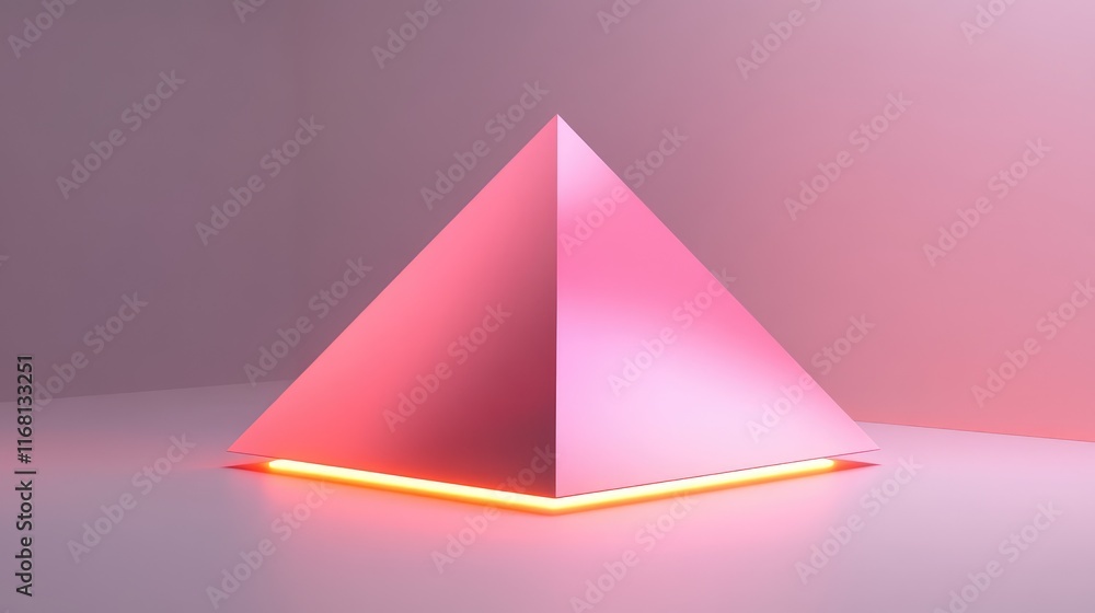 Abstract D rendering of a glowing financial pyramid, representing investment structures, on a clean neutral gradient background Abstract D rendering of a glowing financial pyramid, representing investment structures, on a clean neutral gradient background