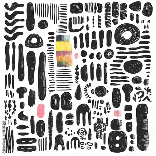 Abstract Brushstroke Shapes Collection for Design