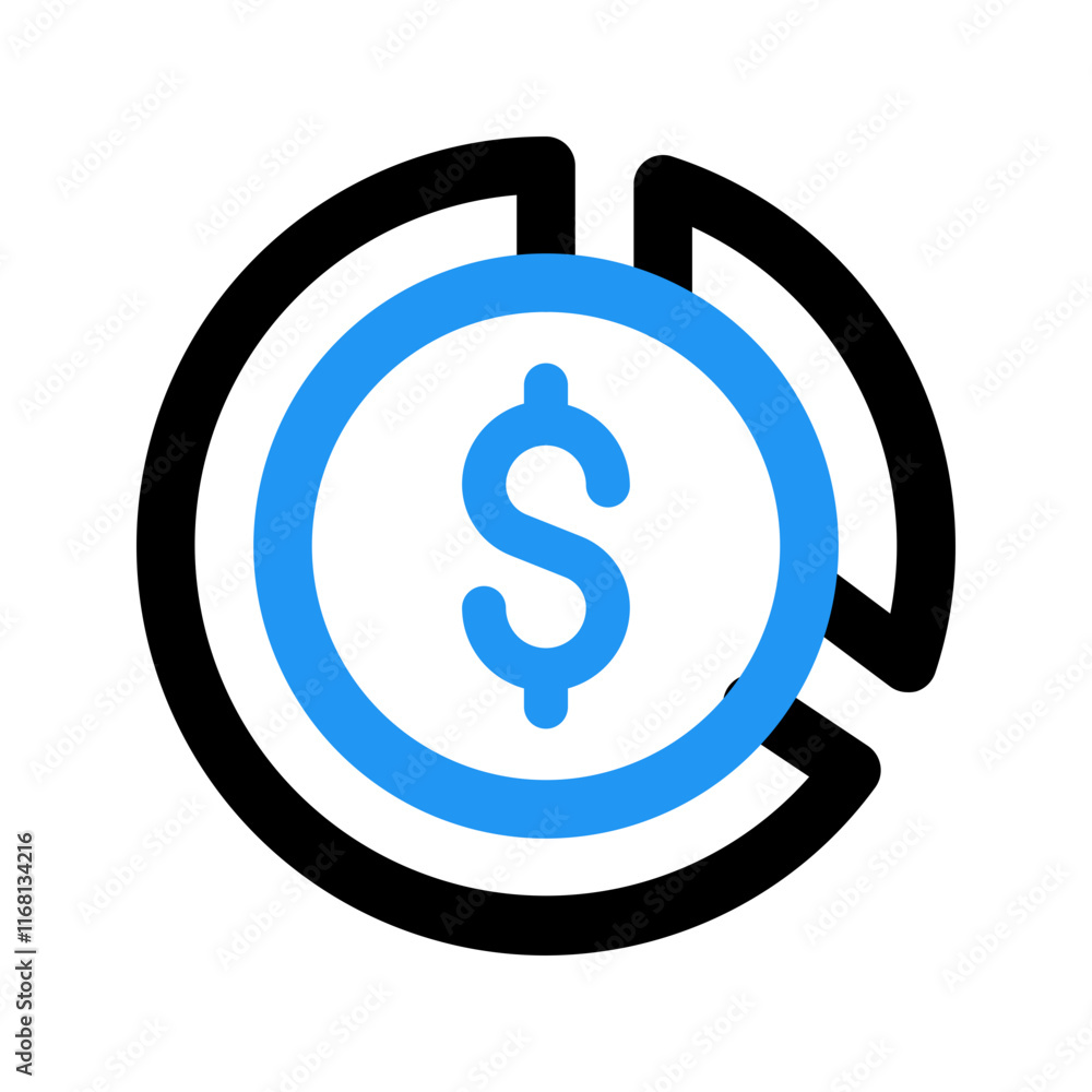 budgeting line color icon budgeting line color icon