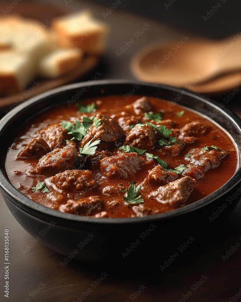 Delicious hearty beef stew in a rustic bowl, garnished with fresh parsley. Perfect for fall or winter comfort food. Delicious hearty beef stew in a rustic bowl, garnished with fresh parsley. Perfect for fall or winter comfort food.