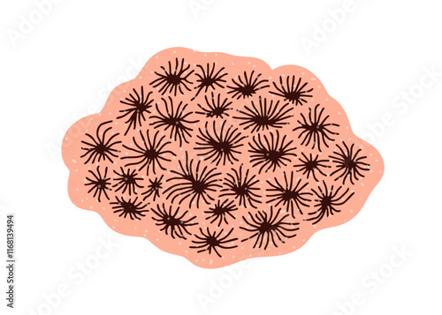 Coral reef underwater plant. Natural exotic marine flora with abstract organi...