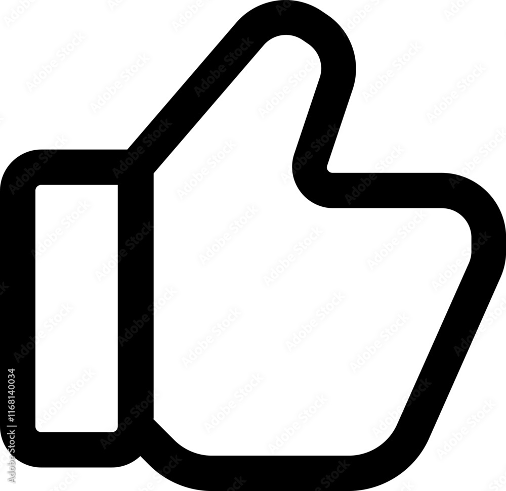 UI Thumb Up Vector Icon Illustration. Line Style UI Thumb Up Vector Icon Illustration. Line Style
