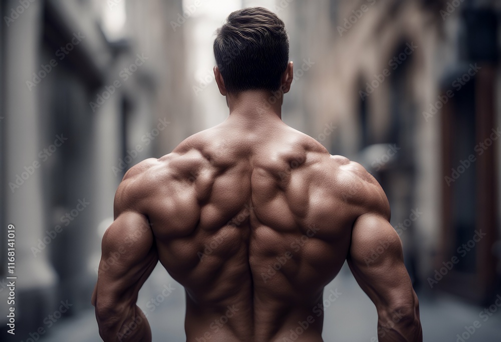 Fototapeta premium human back body male muscle