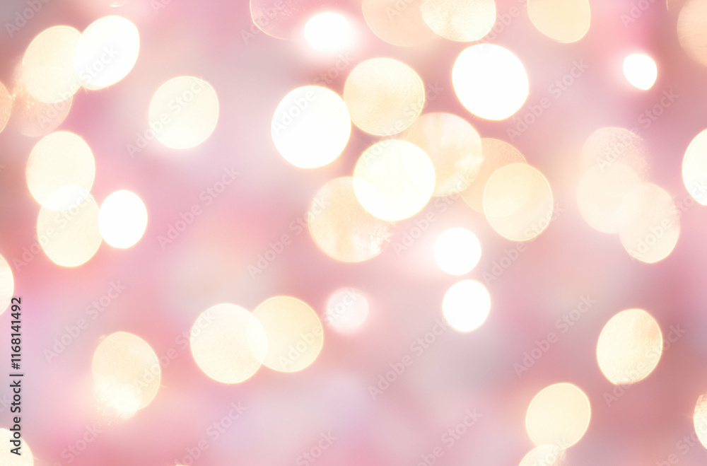 Fototapeta premium Pink Bokeh Lights Background: Festive, Romantic, and Elegant