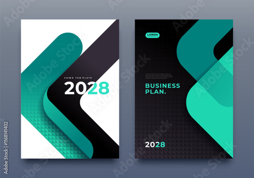 Corporate Cover Design A4 Template. Business Template, Brochure, Annual Report, Magazine, Poster, Presentation, Portfolio, Flyer, Proposal, Banner, Website, Vector Illustration, Green and Black.