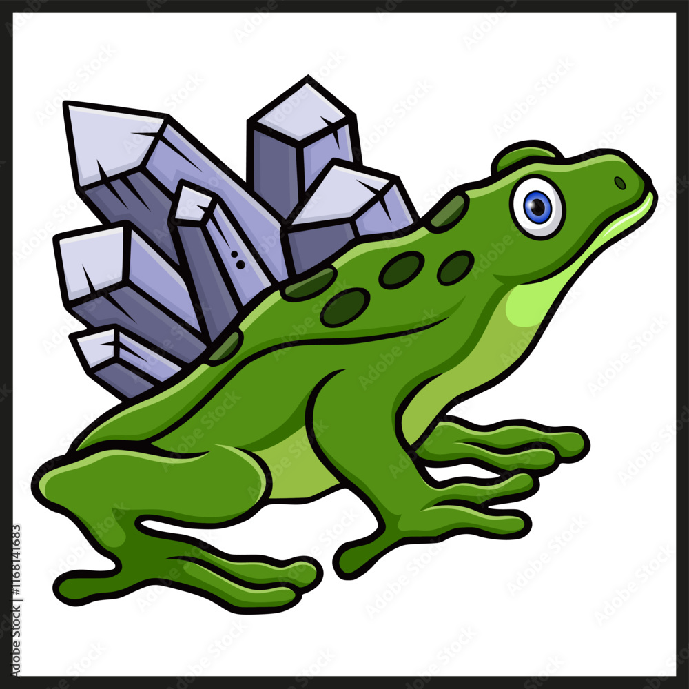Naklejka premium Illustration of cartoon cute frog
