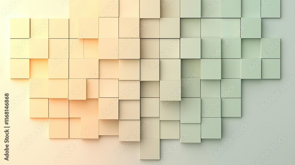 Obraz premium Grid abstract background concept. Abstract pastel-colored geometric shapes arranged in a modern design.