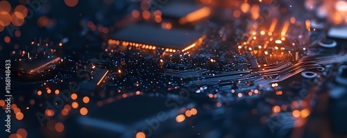 Abstract Circuit Board: A Glowing Technological Landscape