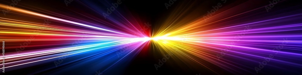 Abstract Colorful Light Rays Converging Radiating Abstract Colorful Light Rays Converging Radiating