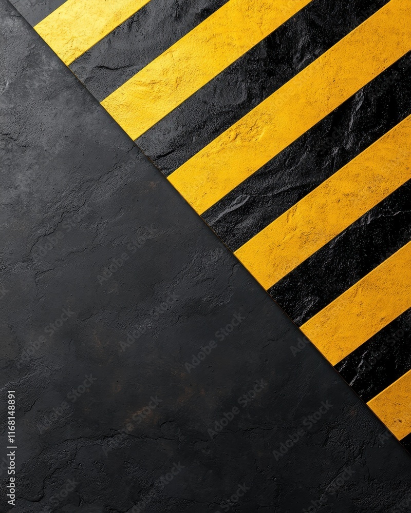 Fototapeta premium Cautionary Stripe Design Urban Setting Graphic Background Abstract View