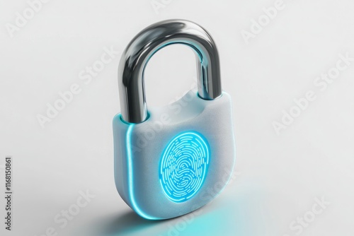 Modern Biometric Lock with Fingerprint Scanner and LED Light