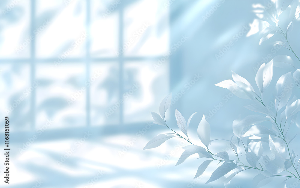 Serene Light Blue Branches and Window View Serene Light Blue Branches and Window View