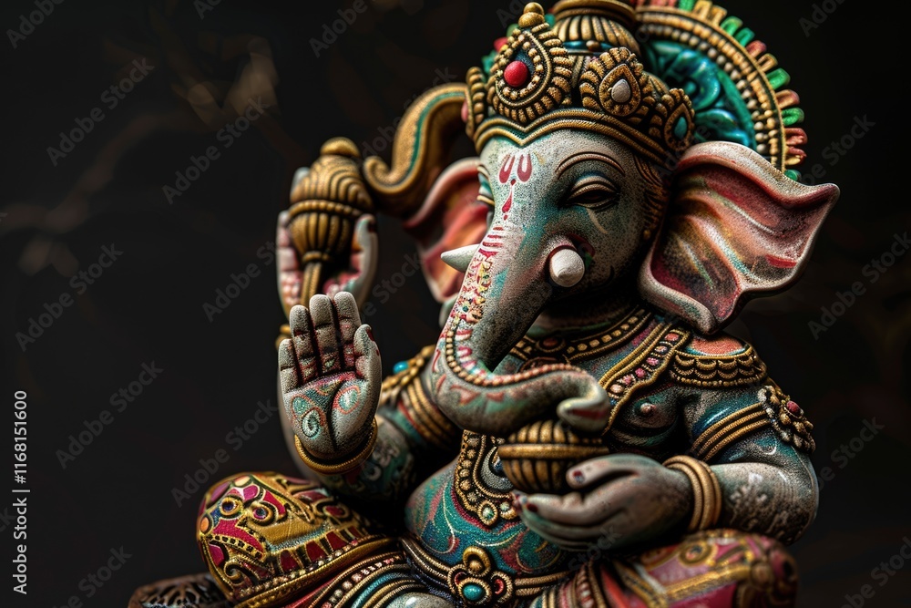 Fototapeta premium DECORATIVE PRADIP ISOLATED ON BLACK.SELECTIVE FOCUS.