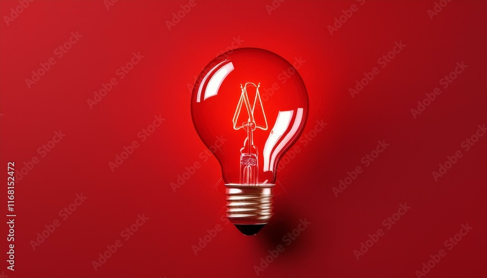 Light bulb on Red background with copy space. Glowing light bulb symbol of new idea, creativity, innovation, concept, technology, equipment, glowing, inspiration, invention, solution, Light bulb on Red background with copy space. Glowing light bulb symbol of new idea, creativity, innovation, concept, technology, equipment, glowing, inspiration, invention, solution,