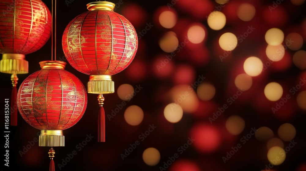 Obraz premium Celebratory Lanterns Festival Celebration Cultural Event Festive Atmosphere