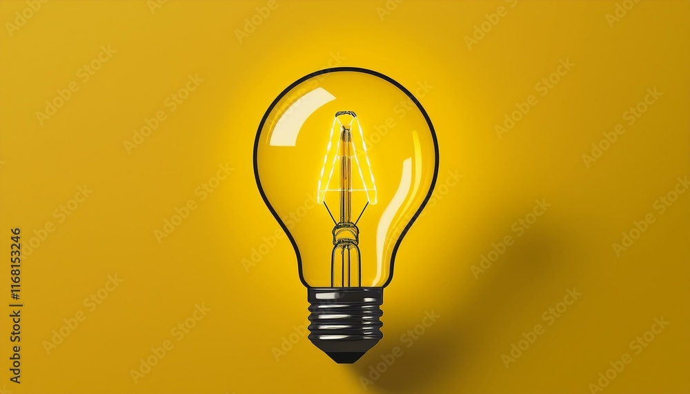 Light bulb on yellow background with copy space. Glowing light bulb symbol of new idea, creativity, innovation, concept, technology, equipment, glowing, inspiration, invention, solution, Light bulb on yellow background with copy space. Glowing light bulb symbol of new idea, creativity, innovation, concept, technology, equipment, glowing, inspiration, invention, solution,