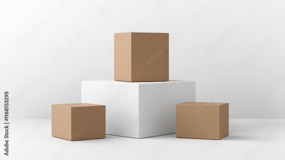 Minimalist supplement boxes on a plain white background. Minimalist supplement boxes on a plain white background.