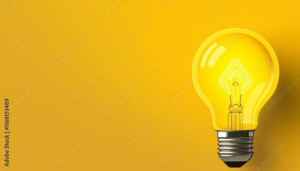 Light bulb on yellow background with copy space. Glowing light bulb symbol of new idea, creativity, innovation, concept, technology, equipment, glowing, inspiration, invention, solution, Light bulb on yellow background with copy space. Glowing light bulb symbol of new idea, creativity, innovation, concept, technology, equipment, glowing, inspiration, invention, solution,