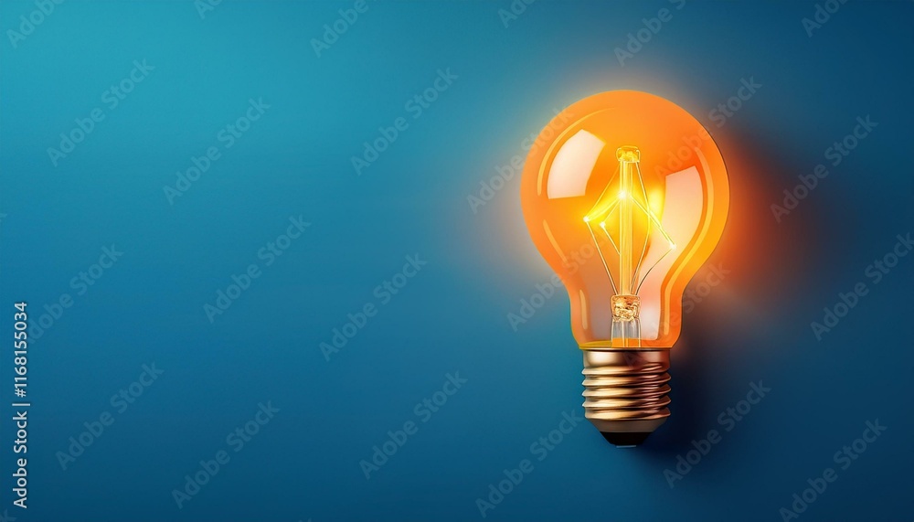 Light bulb on Blue background with copy space. Glowing light bulb symbol of new idea, creativity, innovation, concept, technology, equipment, glowing, inspiration, invention, solution, Light bulb on Blue background with copy space. Glowing light bulb symbol of new idea, creativity, innovation, concept, technology, equipment, glowing, inspiration, invention, solution,