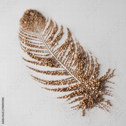 feather on black background