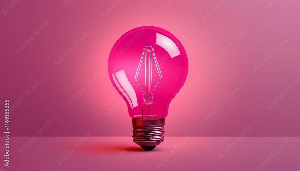 Light bulb on Pink background with copy space. Glowing light bulb symbol of new idea, creativity, innovation, concept, technology, equipment, glowing, inspiration, invention, solution, Light bulb on Pink background with copy space. Glowing light bulb symbol of new idea, creativity, innovation, concept, technology, equipment, glowing, inspiration, invention, solution,