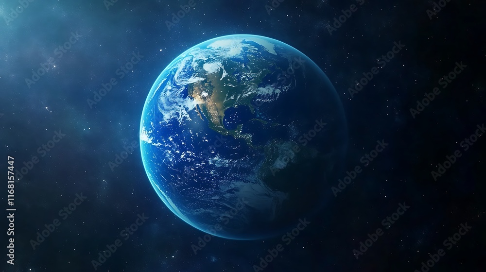 Stunning View of Planet Earth from Space: A Celestial Masterpiece Stunning View of Planet Earth from Space: A Celestial Masterpiece