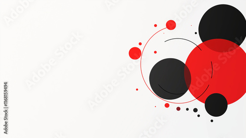 Abstract Red and Black Circ...