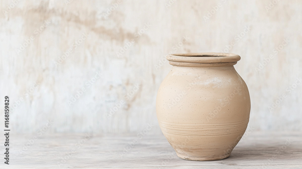 Earthenware Vase against Textured Background Earthenware Vase against Textured Background