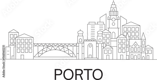Porto City Line Draw Simple Minimalist