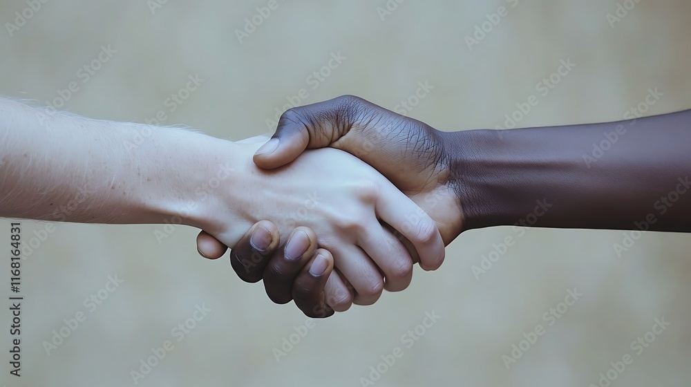 Unity Through Diversity: A Powerful Handshake Symbolizing Interracial Harmony and Mutual Respect Unity Through Diversity: A Powerful Handshake Symbolizing Interracial Harmony and Mutual Respect