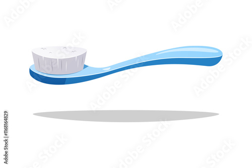 Blue toothbrush vector isolated on white background.