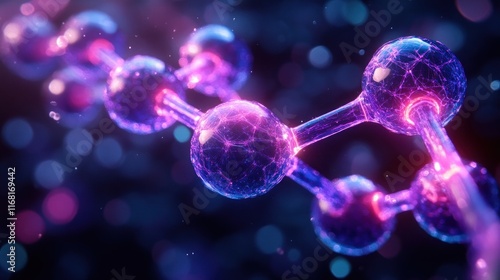 Vibrant Molecular Structure Illustration of Glucagon-like Peptide 1 (GLP-1) for Diabetes Management photo