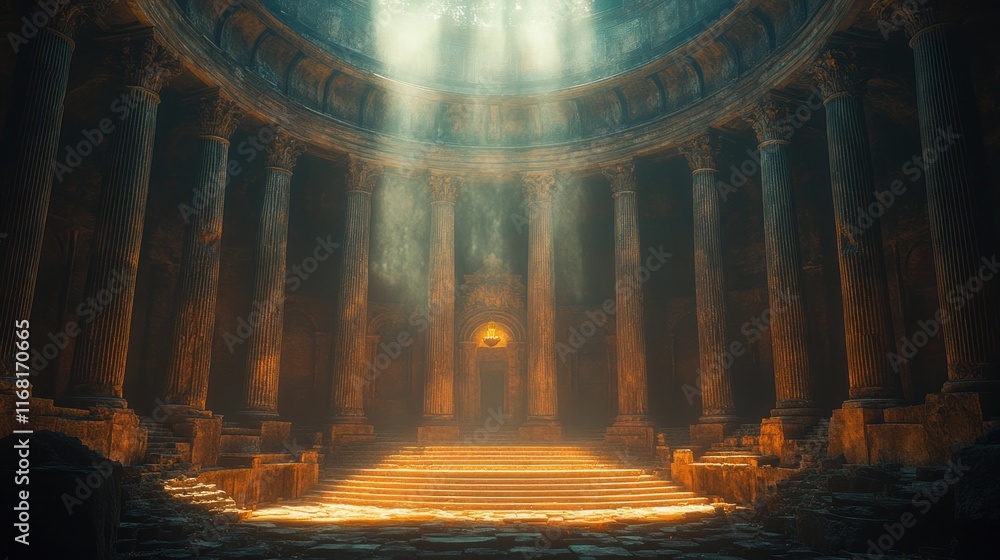 Obraz premium Ancient Roman Greek Luxury Column Podium Stage Display Minimalist Design