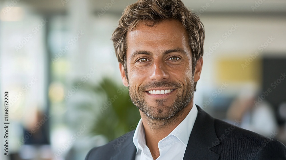 Smiling man in suit, headshot portrait. Smiling man in suit, headshot portrait.