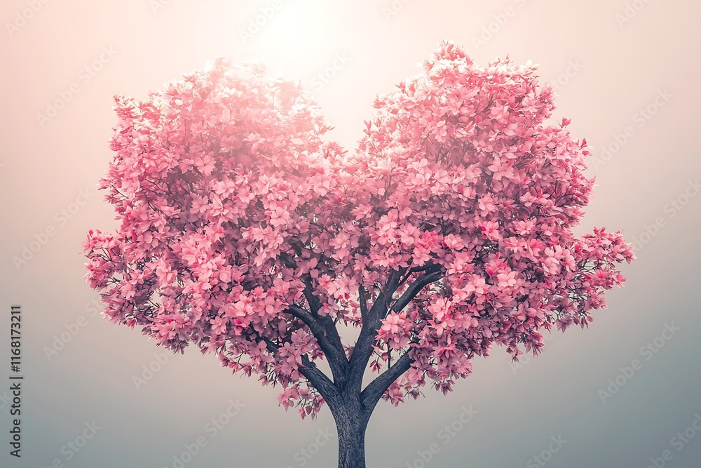 Obraz premium Love tree. Valentines day card for your design.
