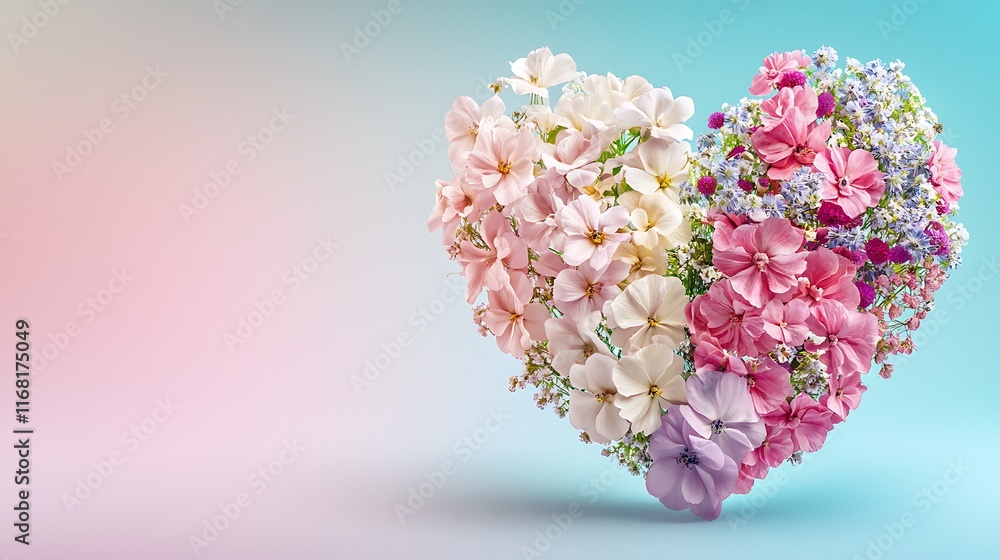 Heart Shaped Bouquet of Pink White and Purple Flowers Romantic Floral Arrangement Heart Shaped Bouquet of Pink White and Purple Flowers Romantic Floral Arrangement
